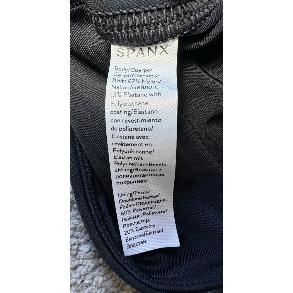 Spanx Faux Leather Leggings Womens Large Petite Mid Rise Black Pull On Stretch - Picture 5 of 8
